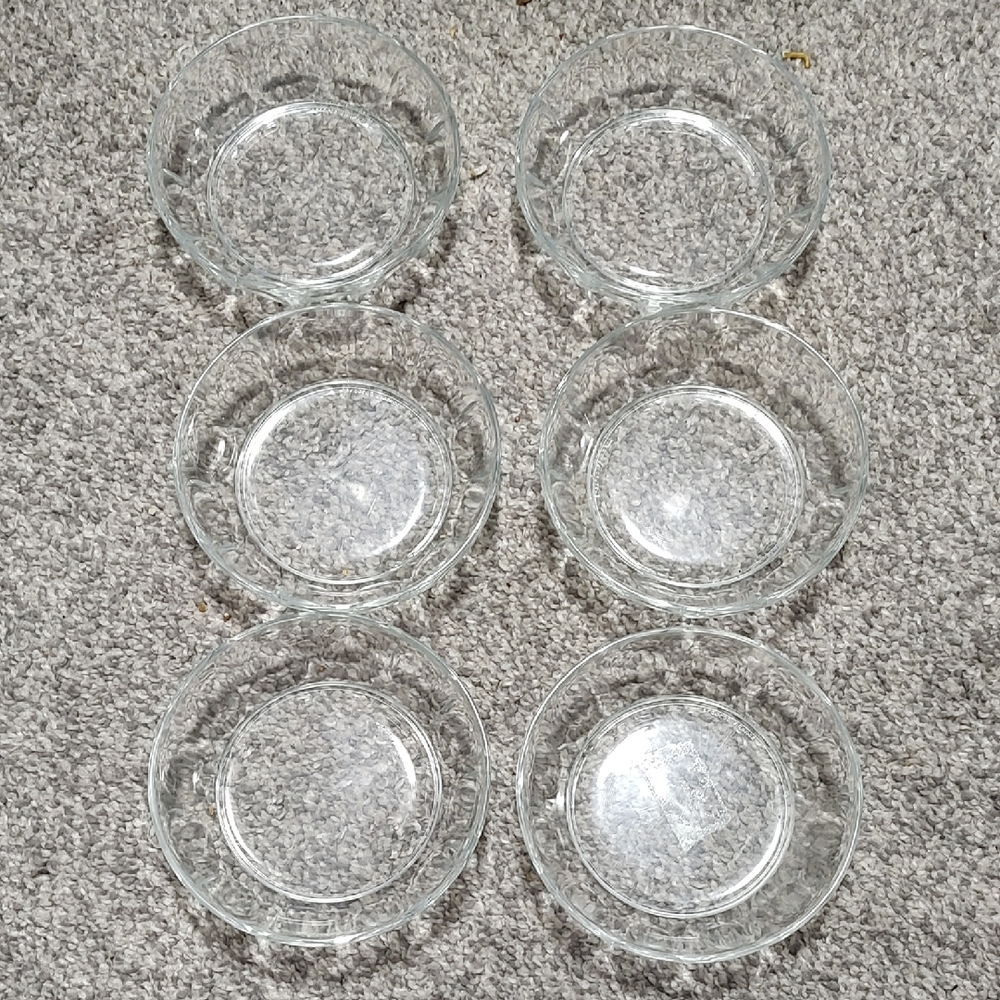 Set of 6 Clear Glass Bowls